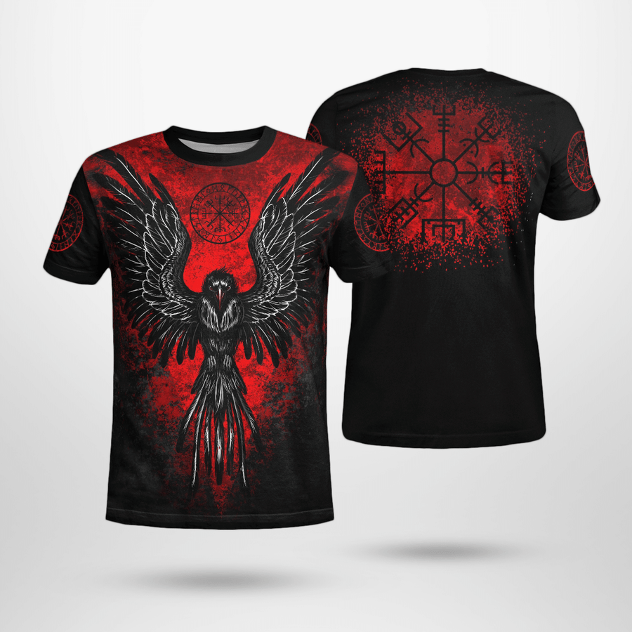 Ligerking Clothing - VIKING RAVEN VEGVISIR - VIKING T-Shirt