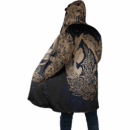Ligerking Cloak - Space Eagle and Wolf 3D All Over Print Cider Brown Detail Black Shade Hooded Coat