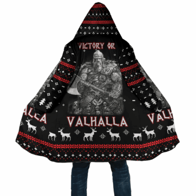 Ligerking Cloak - Viking Warrior Valhalla 3D All Over Printed - Black Hooded Coat