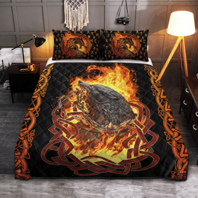 Ligerking Quilt Bed Set - VIKING QUILT BEDDING SET - FENRIR WAS BOUND