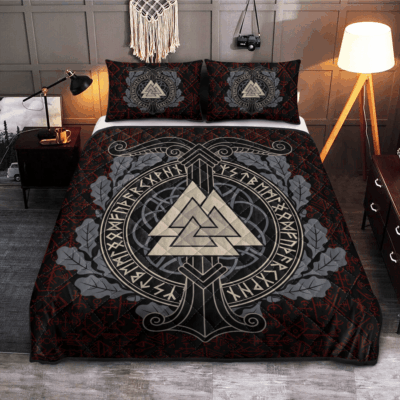 Ligerking Quilt Bed Set - SHIP VALKNUT - VIKING QUILT BEDDING SET