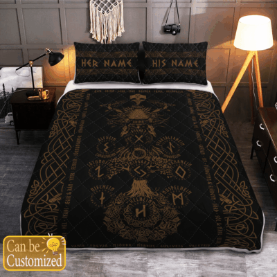 Ligerking Quilt Bed Set - TREE OF LIFE - YGGDRASIL - VIKING QUILT BEDDING SET