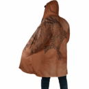 Ligerking Cloak - 3D All Over Printed Viking Raven Of Odin - Caramel Hooded Coat A7