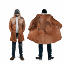 Ligerking Cloak - 3D All Over Printed Viking Raven Of Odin - Caramel Hooded Coat A7