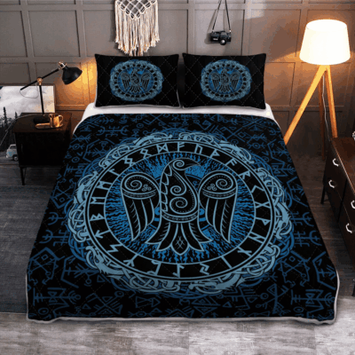 Ligerking Quilt Bed Set - RAVEN AND RUNE VIKING - VIKING QUILT BEDDING SET