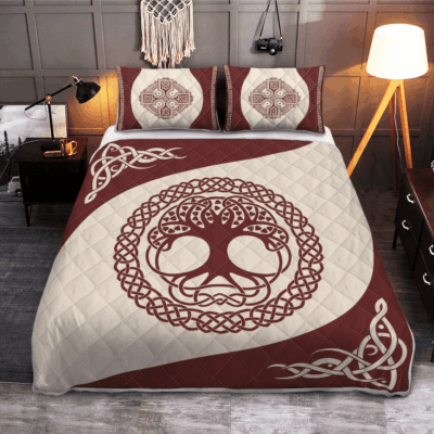 Ligerking Quilt Bed Set - VIKING TREE OF LIFE - YGGDRASIL - VIKING QUILT BEDDING SET