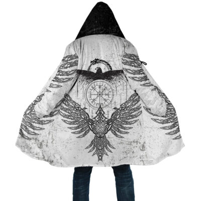 Ligerking Cloak Unisex - Raven Midgard and Compass Viking Cloak A35