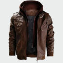 Ligerking Jacket - Grape Street Crips Handsign Zipper Leather Jacket A31