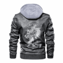 Ligerking - Viking Fenrir Raven and Flower Leather Jacket A35