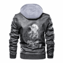 Ligerking - Viking Fenrir and Chain Leather Jacket A35