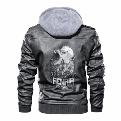 Ligerking - Viking Fenrir and Chain Leather Jacket A35