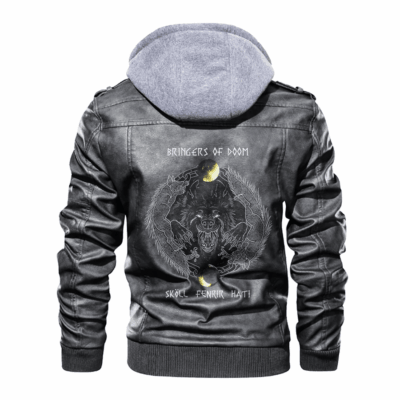 Ligerking - Viking Bringers of Doom Fenrir,Skoll and Hati Leather Jacket A35