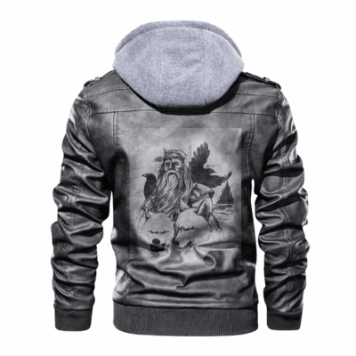 Ligerking - Viking Odin Raven Geri and Freki Leather Jacket A35