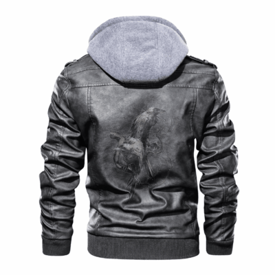 Ligerking - Viking Hugin and Munin on a Tree Branch Leather Jacket A35