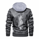 Ligerking - Viking Yggdrasil Heart Tattoo Leather Jacket A35