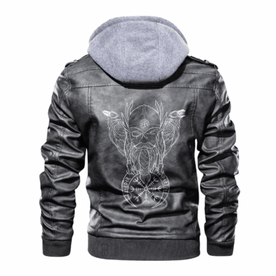 Ligerking - Viking Odin Hugin and Munin Leather Jacket A35