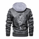 Ligerking - Viking Raven Hunt and Skull Leather Jacket A35