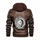 Ligerking - Viking Viking Ouroboros and Floki Leather Jacket A35