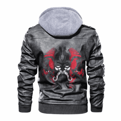 Ligerking - Viking Odin Raven and Wolf Leather Jacket A35