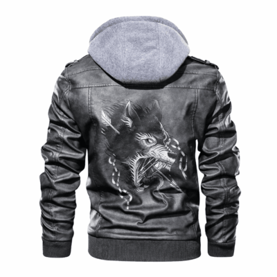 Ligerking - Viking Fenrir and Arrow Leather Jacket A35