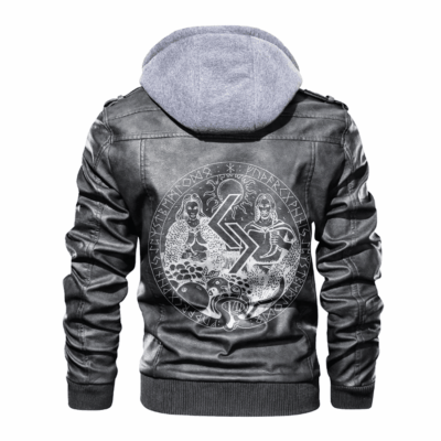 Ligerking - Viking Lif and LifÃ¾rasir Rune Viking Leather Jacket A35