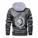 Ligerking - Viking Viking Ouroboros and Floki Leather Jacket A35