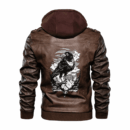 Ligerking - Viking Raven and Box and Key Leather Jacket A35