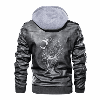 Ligerking - Viking Raven and Universe Leather Jacket A35