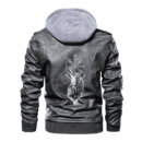 Ligerking - Viking Raven and Vegvisir Leather Jacket A35