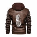 Ligerking - Viking Freyr and Fenrir Tattoo Leather Jacket A35