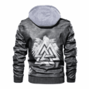 Ligerking - Viking Hugin and Munin Valknut Leather Jacket A35