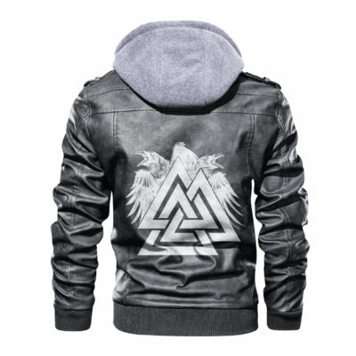 Ligerking - Viking Hugin and Munin Valknut Leather Jacket A35