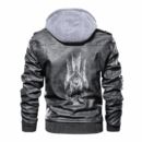 Ligerking - Viking Hugin and Mugin & Eyes Leather Jacket A35