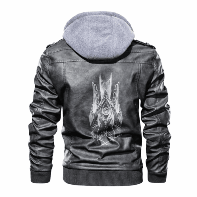 Ligerking - Viking Hugin and Mugin & Eyes Leather Jacket A35