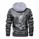 Ligerking - Viking Mjolnir and Skull Leather Jacket A35