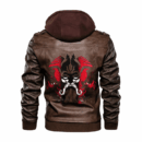 Ligerking - Viking Odin Raven and Wolf Leather Jacket A35