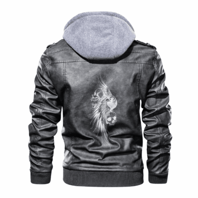 Ligerking - Viking Raven and Skull Leather Jacket A35