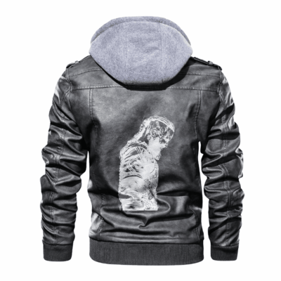 Ligerking - Viking Ragnar Drawing Leather Jacket A35