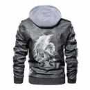Ligerking - Viking Raven and Letters Leather Jacket A35 Leather Jacket A35