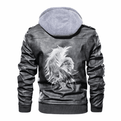 Ligerking - Viking Raven and Letters Leather Jacket A35 Leather Jacket A35