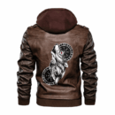 Ligerking - Viking Fenrir and Helm of Awe Leather Jacket A35