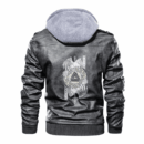 Ligerking - Viking Huginn and Muninn Raven Valknut Leather Jacket A35