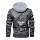 Ligerking - Viking Geri and Freki & Gungnir Valknut Leather Jacket A35