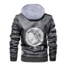 Ligerking - Viking Axes Symbol Leather Jacket A35