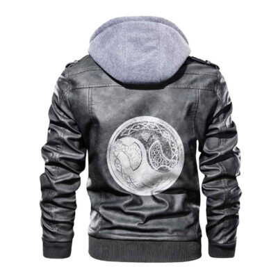 Ligerking - Viking Axes Symbol Leather Jacket A35