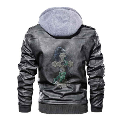 Ligerking - Viking Raven Celtic and Cross Leather Jacket A35