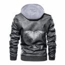 Ligerking - Viking Raven Black Leather Jacket A35