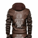 Ligerking - Viking Jomungandr Symbol Celtic Leather Jacket A35