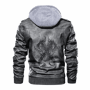 Ligerking - Viking Axes Viking Drawing Leather Jacket A35