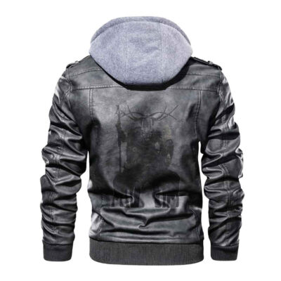 Ligerking - Viking Odin and Geri and Freki Leather Jacket A35